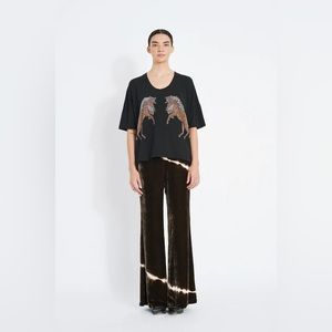 Raquel Allegra Brown Velvet Gia Pant sz M